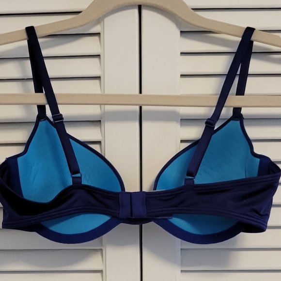 Wonderbra navy underwire padded effect push up bra sz: 34C - Picture 2 of 5